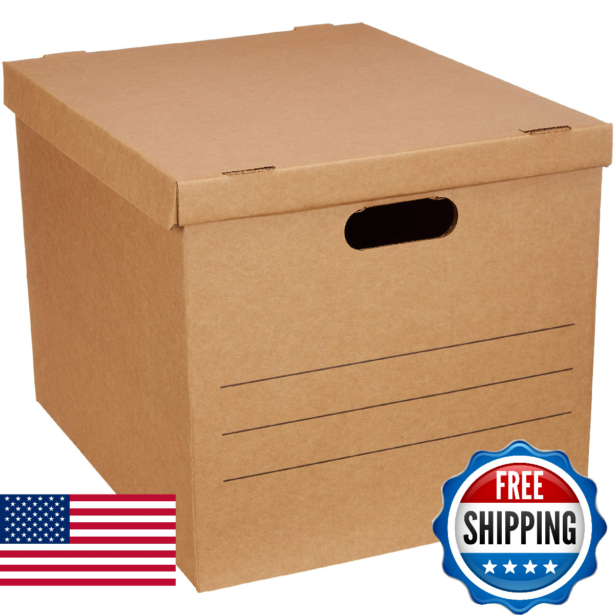 Retailer Basics Moving And Storage Boxes Handles And Lift-Off Lids Medium 19 X