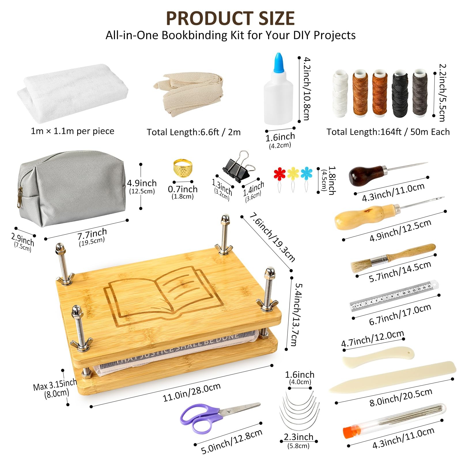 Book Binding Kit With Press 7.9 x 11.6 Inch Starter Tools Craft Supply