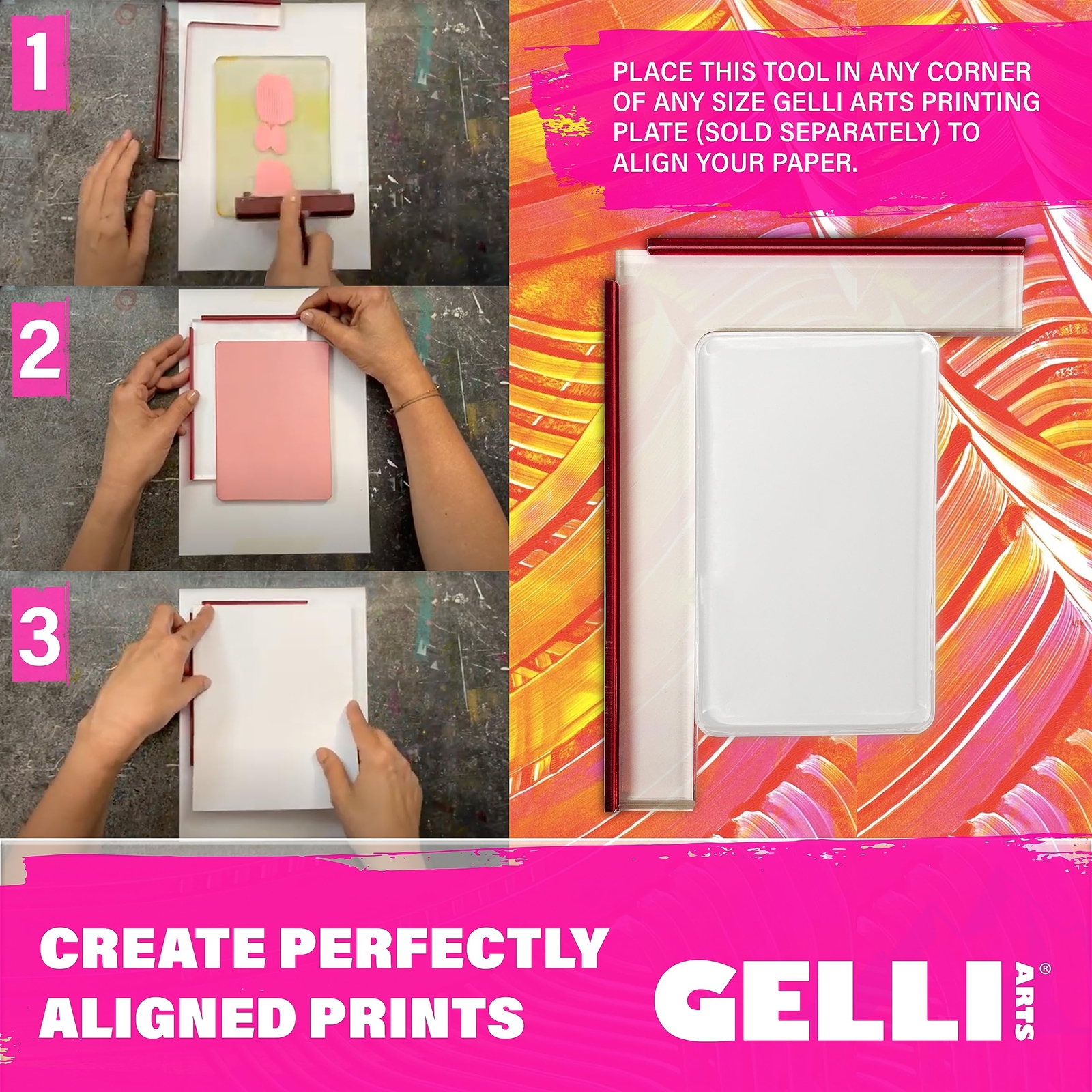 Gelli Arts Mini Placement Tool for Precise Paper Alignment in Printmaking