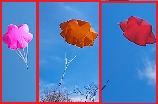 12" , 14 , 18" , 24" , 36" Circle ROCKET Parachutes Ripstop Fabric Happy Chutes