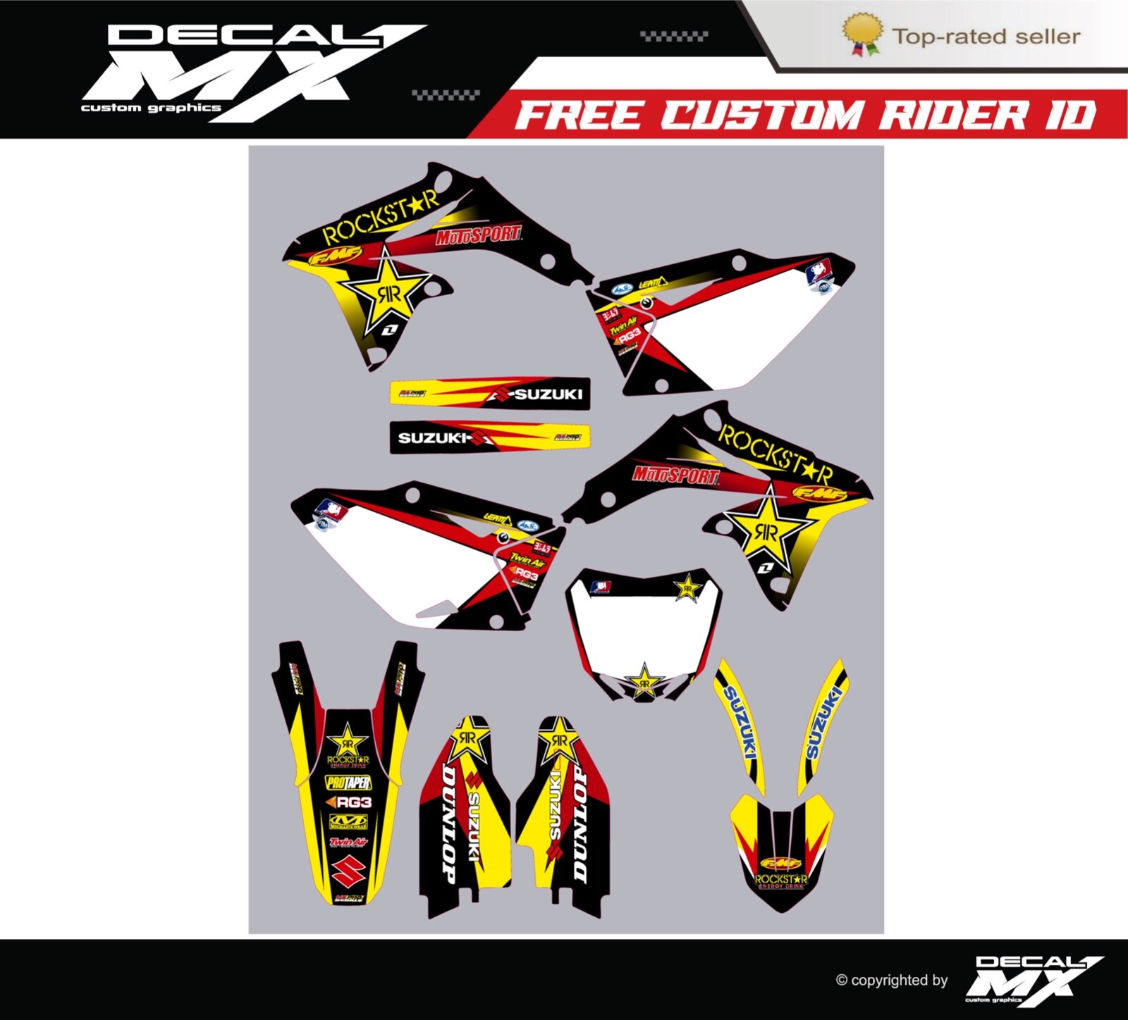 Fits Suzuki RMZ450 (2008 to 2017) graphic kit decal stickers rm450z rmz racing