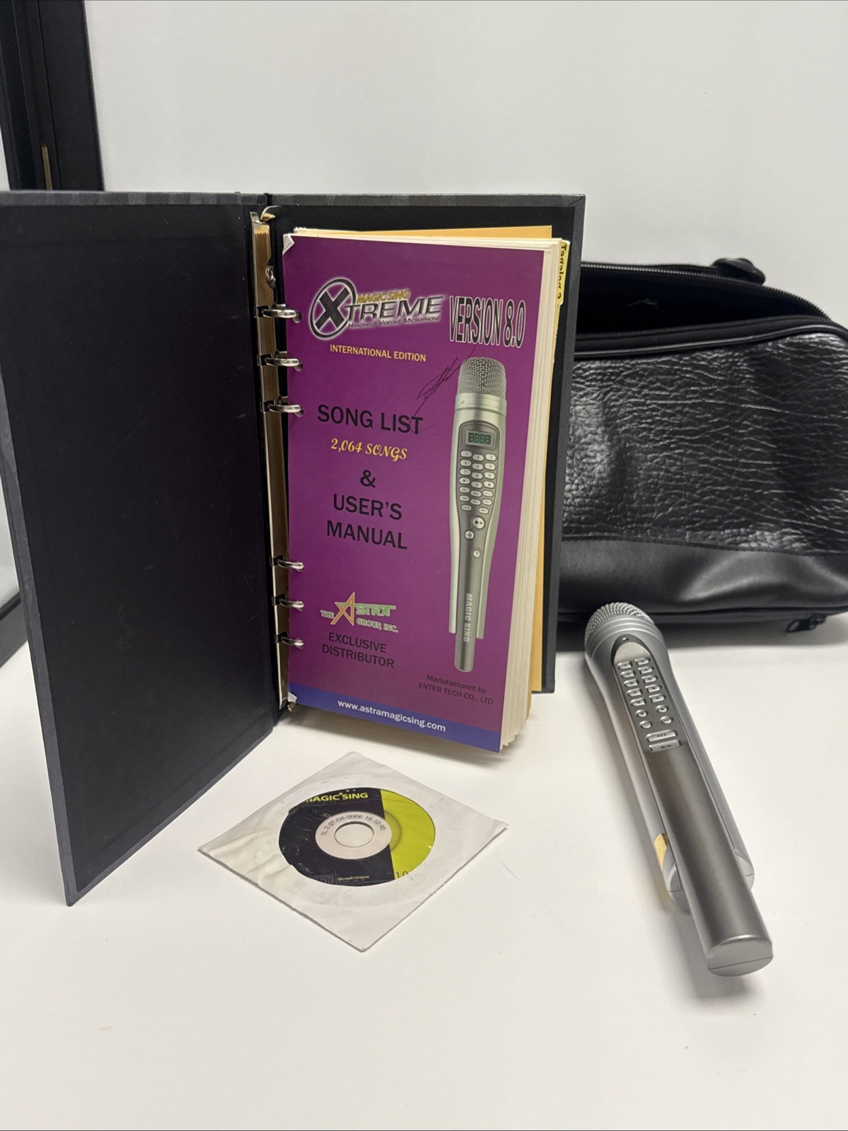 MAGIC SING Karaoke Microphone, Disc, Book, Bag.  NO CORDS INCL.  Untested
