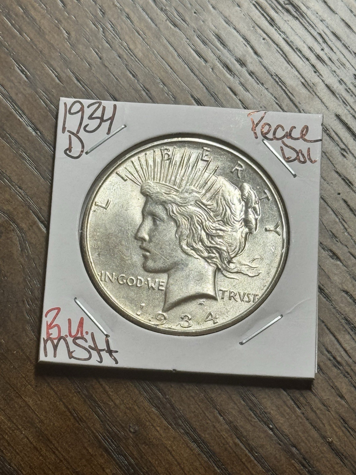 1934 D Peace Silver Dollar BU Uncirculated MS++ Better Date U.S. $1 Coin (18465)