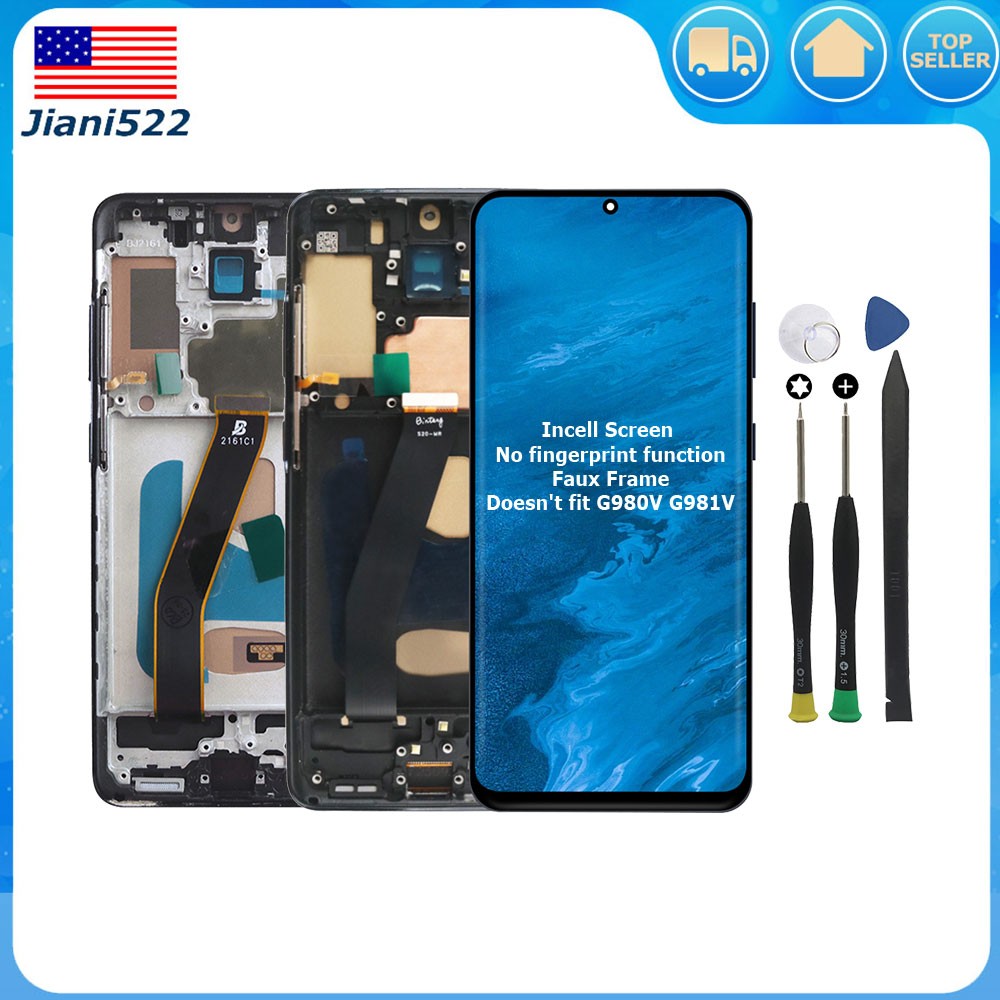 LCD Display For Samsung S20 5G G981 S20 4G G980 Digitizer Screen Frame Assembly