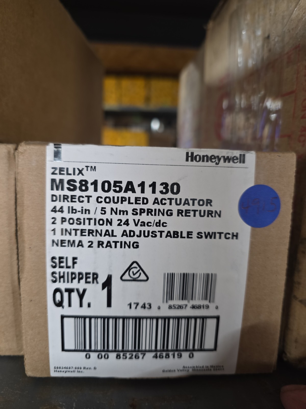 Honeywell MS8105A1130 Actuator Zelix  NEW
