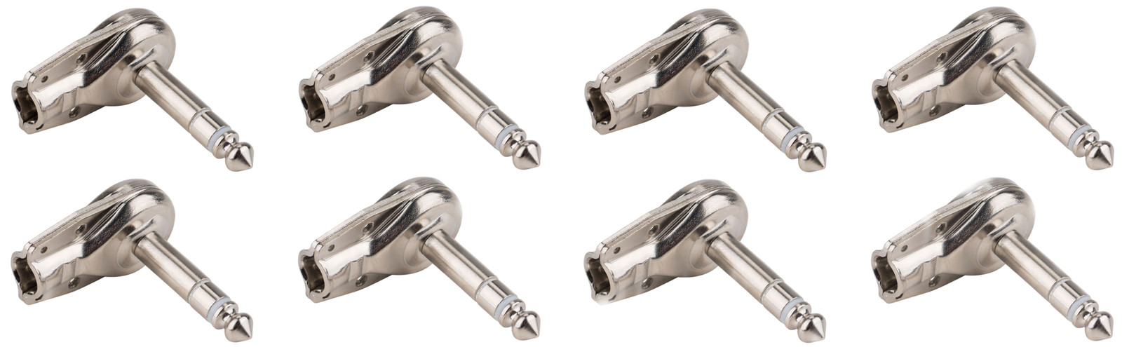 (8 PACK) SWITCHCRAFT 238X 1/4" 6.35 mm Stereo Right Angle Flat Male Pancake Plug