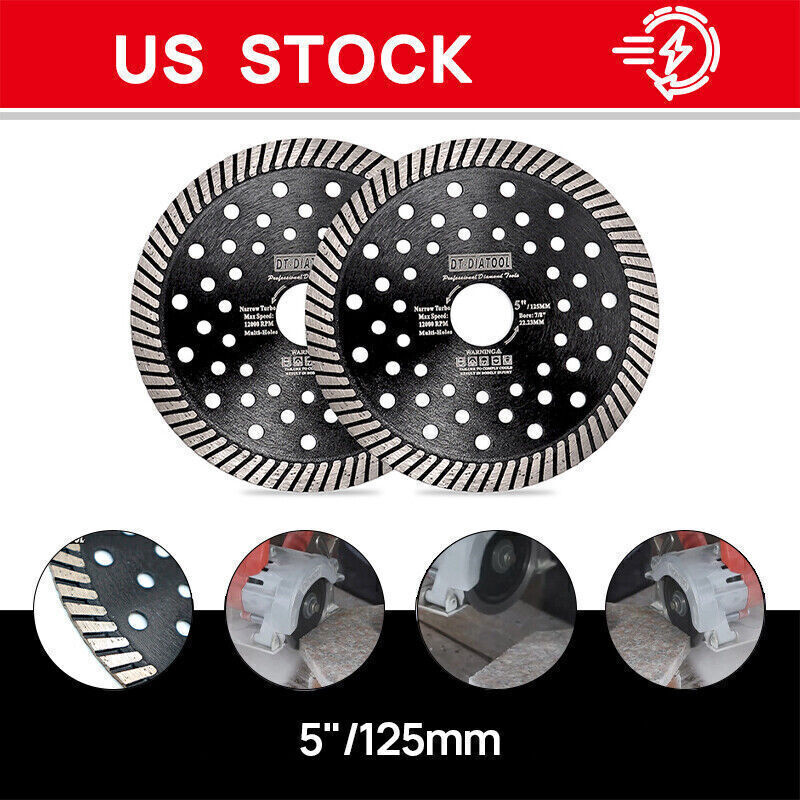 2pcs 125mm Diamond Saw Blade 5in Granite Marble Concrete Cutting Wheel Disc