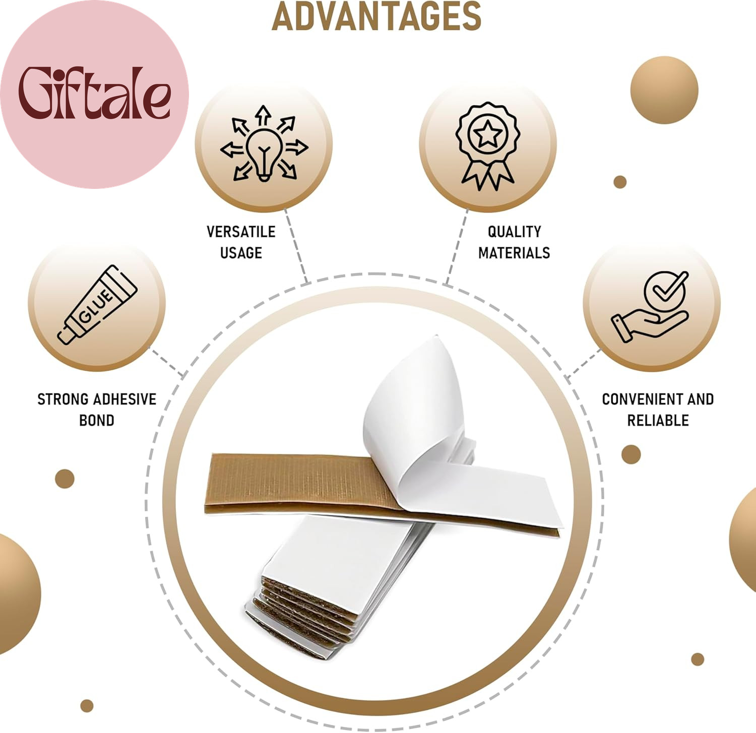 15 Sets Beige Hook and Loop Strips with Adhesive 1 Inch Width Strong Tan Adhesiv