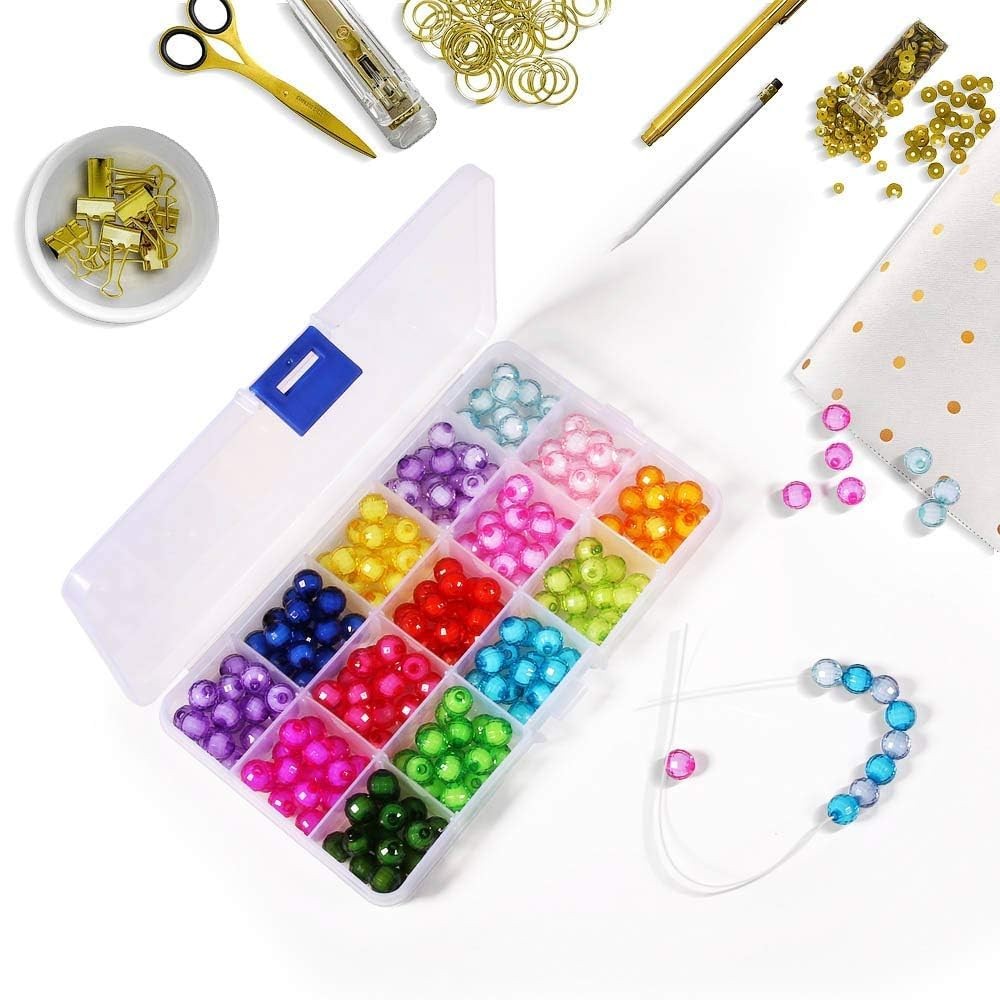 Opret 15 Grids Bead Organizer(8 Pack), Earring Organizer Box, SMALL Plastic C...