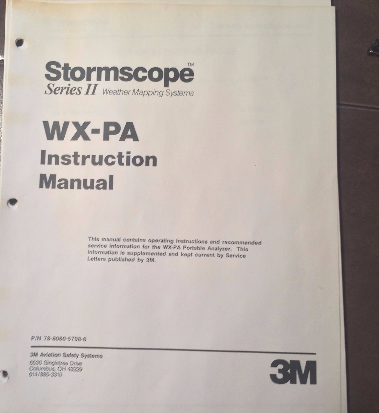 Ryan 3M Stormscope WX-PA Portable Test-Set Instruction Manual