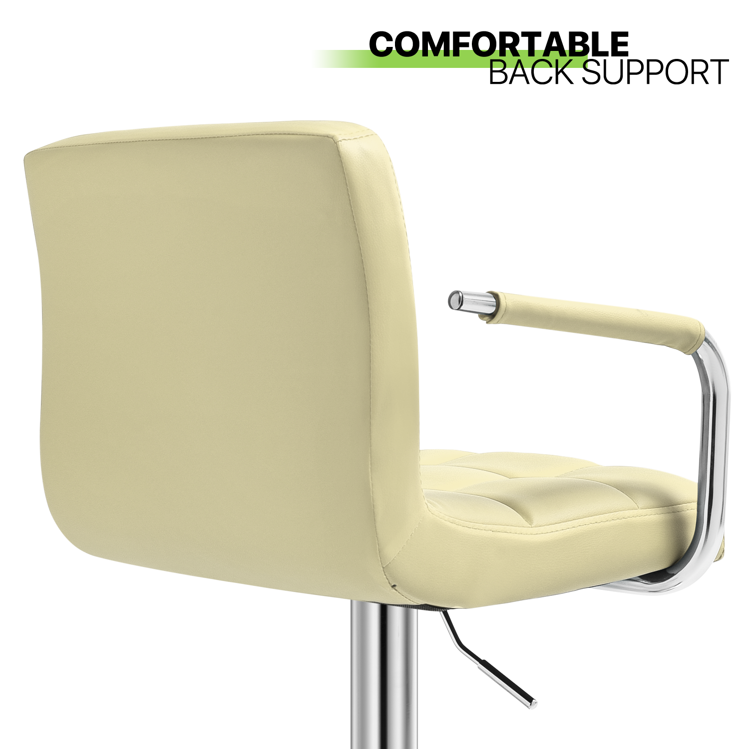 Set of 2 Bar Stools Swivel Modern Adjustable Kitchen Height Pub Chair w/Armrest