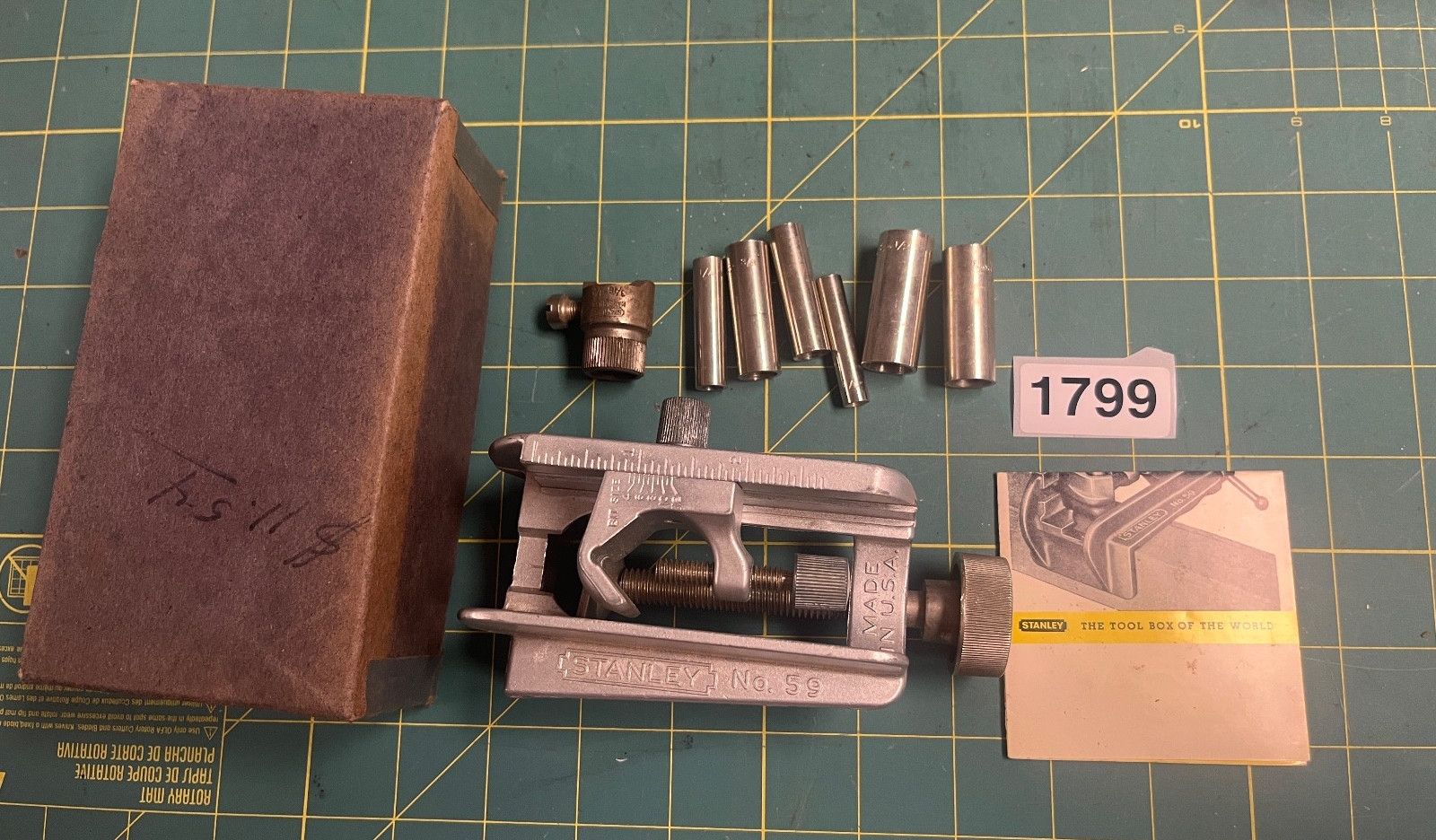 Nice Stanley 59 Doweling Jig Dowel Jig, Vtg. Complete in Orig. Box (1799