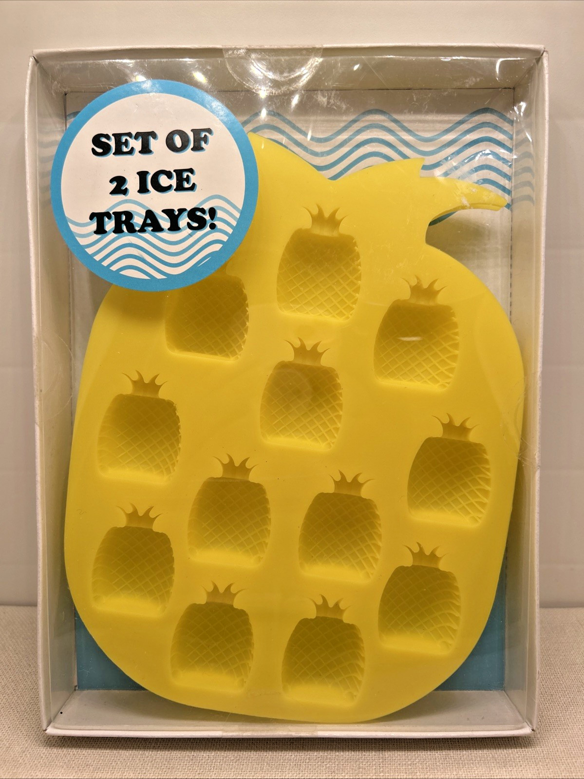 Pineapple Ice Cube Mold Trays Silicone Tropical Party Luau Novelty Bar Set of 2