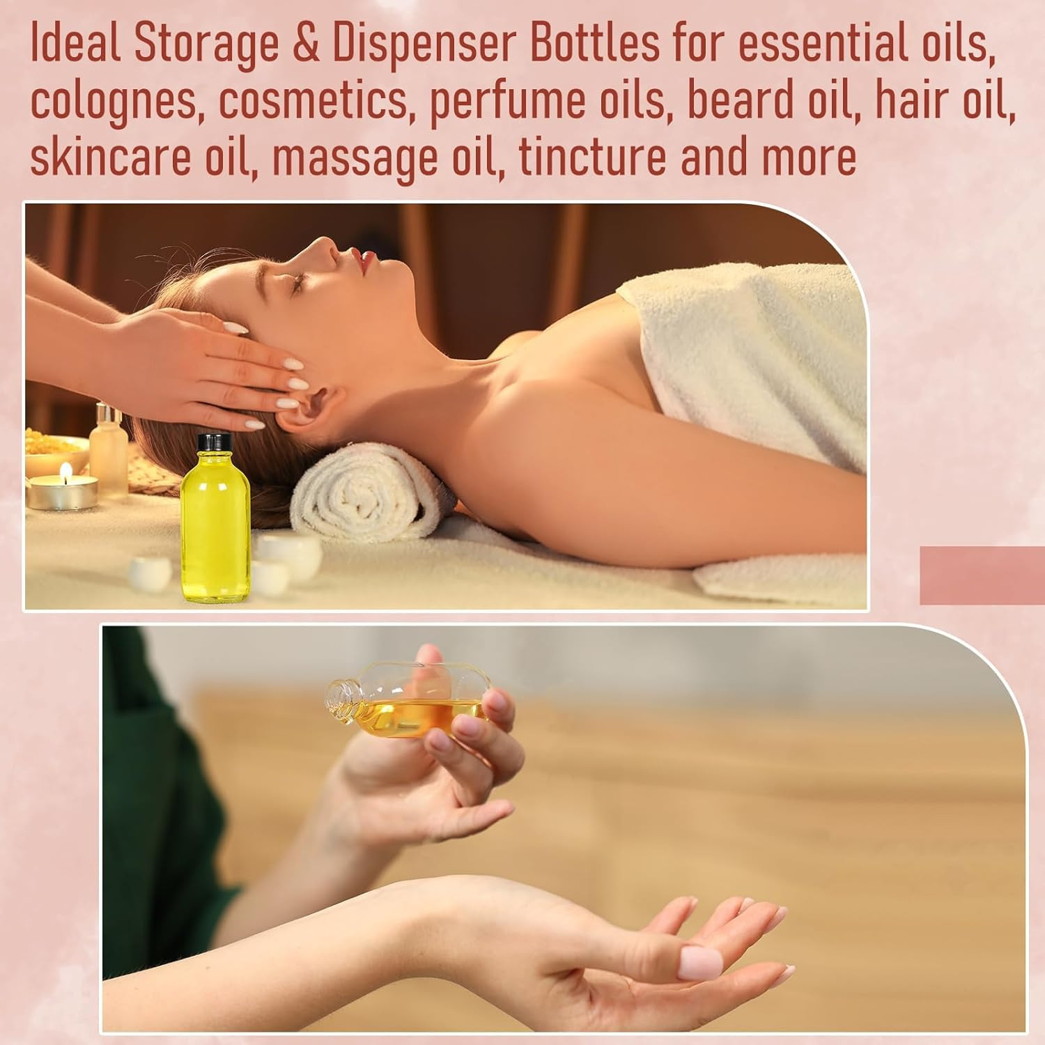 8 Pack, 2 Oz Small Clear Glass Bottles W/Lid & 2 Funnels - 60Ml Boston Shot B...