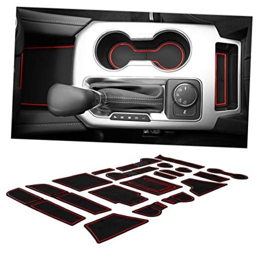 for Chevy Blazer 2019-2023 Cup Holder Insert Set () | Custom-fit 19 Red Trim