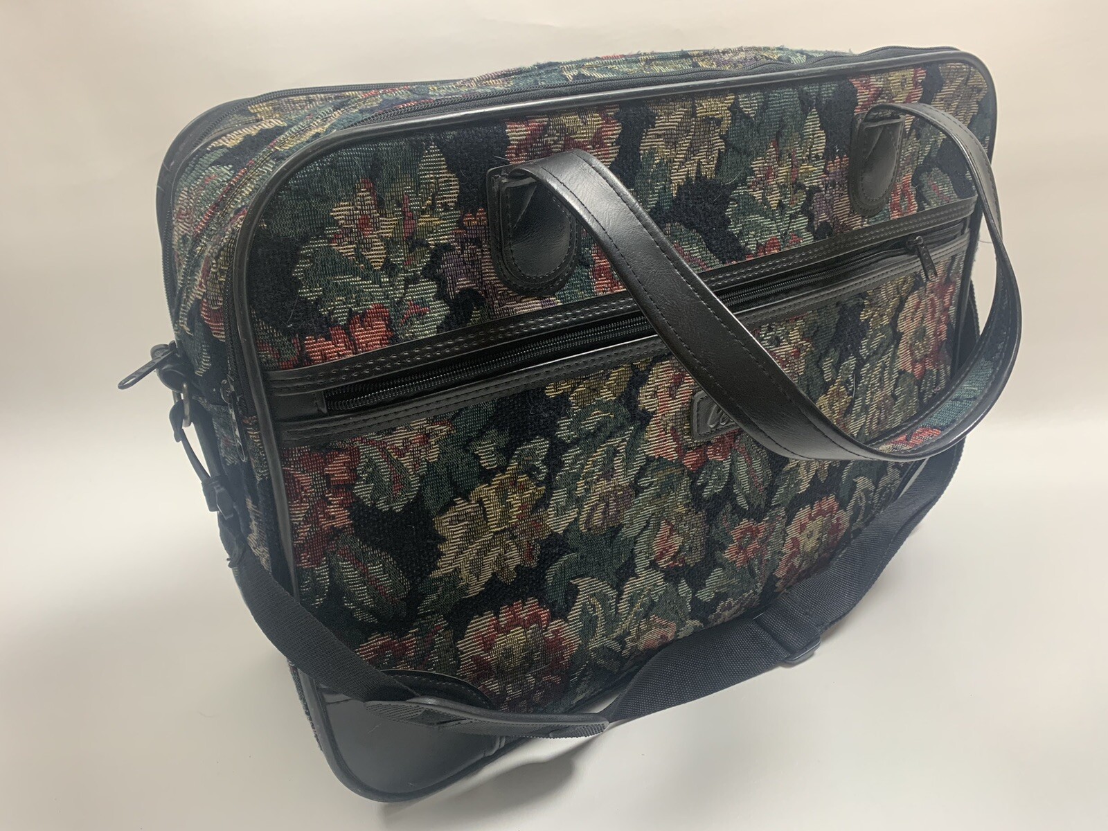 Verdi Floral Tapestry Soft Case Carry On Overnight Weekender Travel Bag Luggage