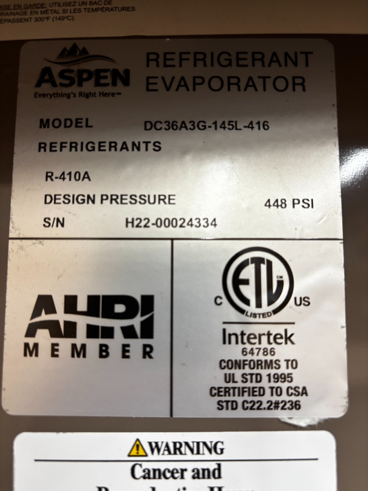 3 Ton AC/HP Upflow/Downflow Cased A Coil, CFM 1200