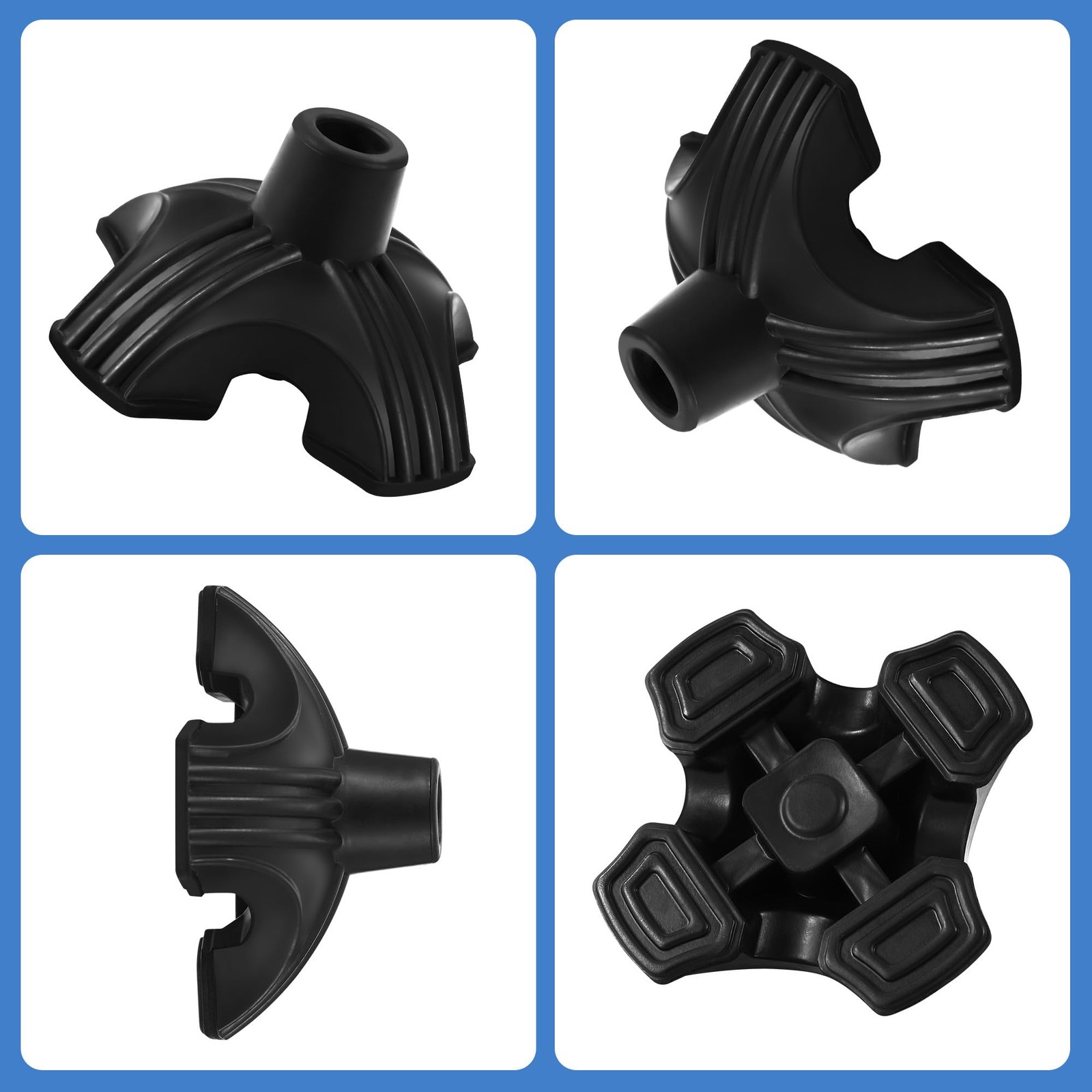 A.I.FORCE Cane Tip - Self Standing Foot Replacement, 5/8 inch, Black
