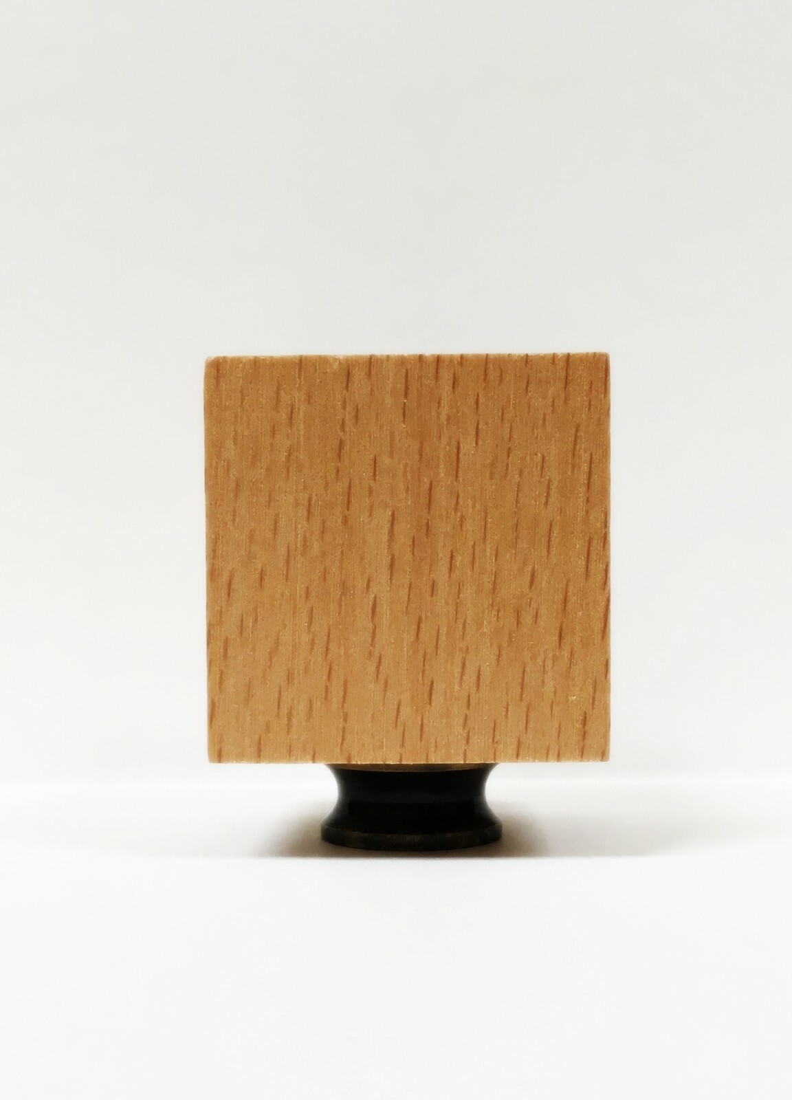 Lamp Finial-SOLID BEECH WOOD CUBE-W/Dual Thread Base-Antique Brass