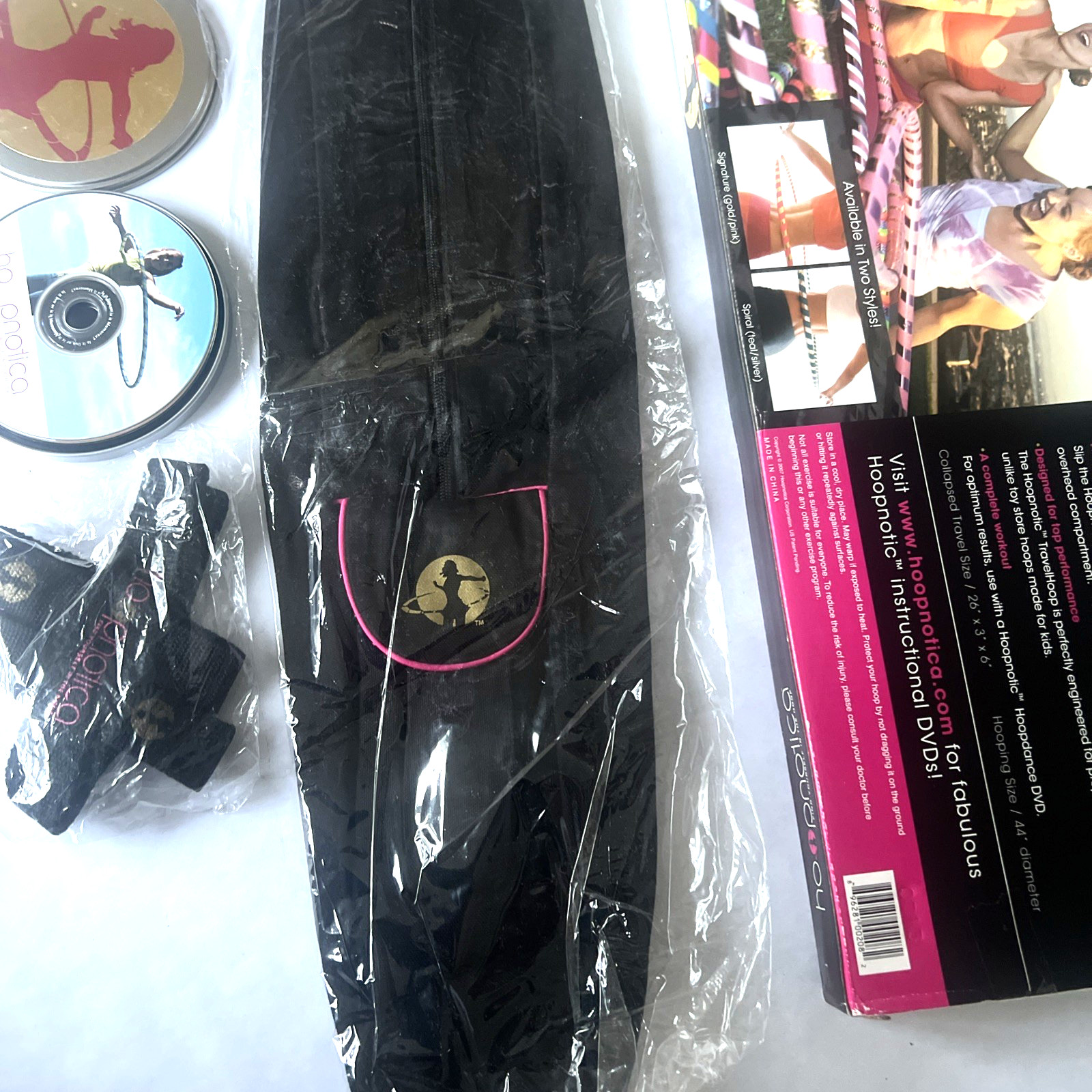 New in Box Hoopnotic Travel Hoop Exercise Kit w Instructional Video & Travel Bag