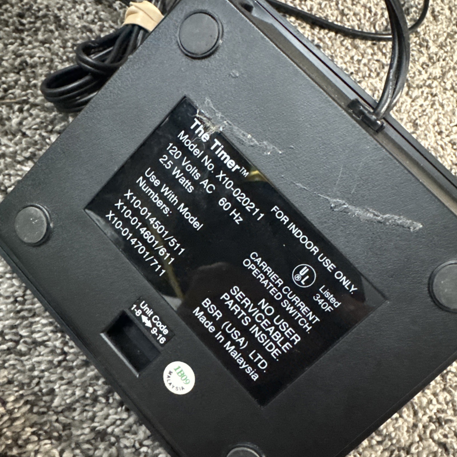 BSR SYSTEM X-10 / The Timer - Alarm Clock / Appliance Control System Manual