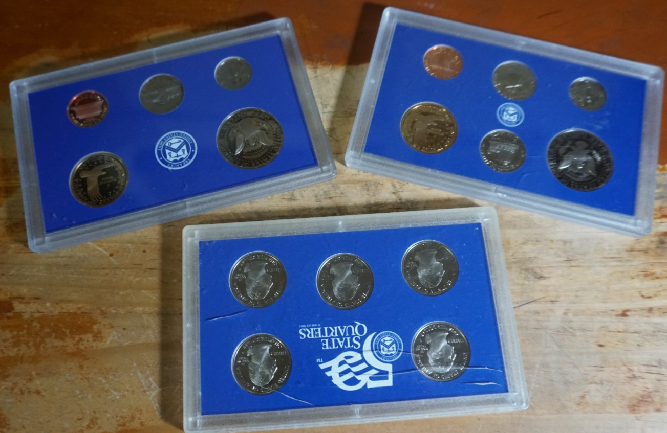 Lot of 3 proof sets 2004 and 2007