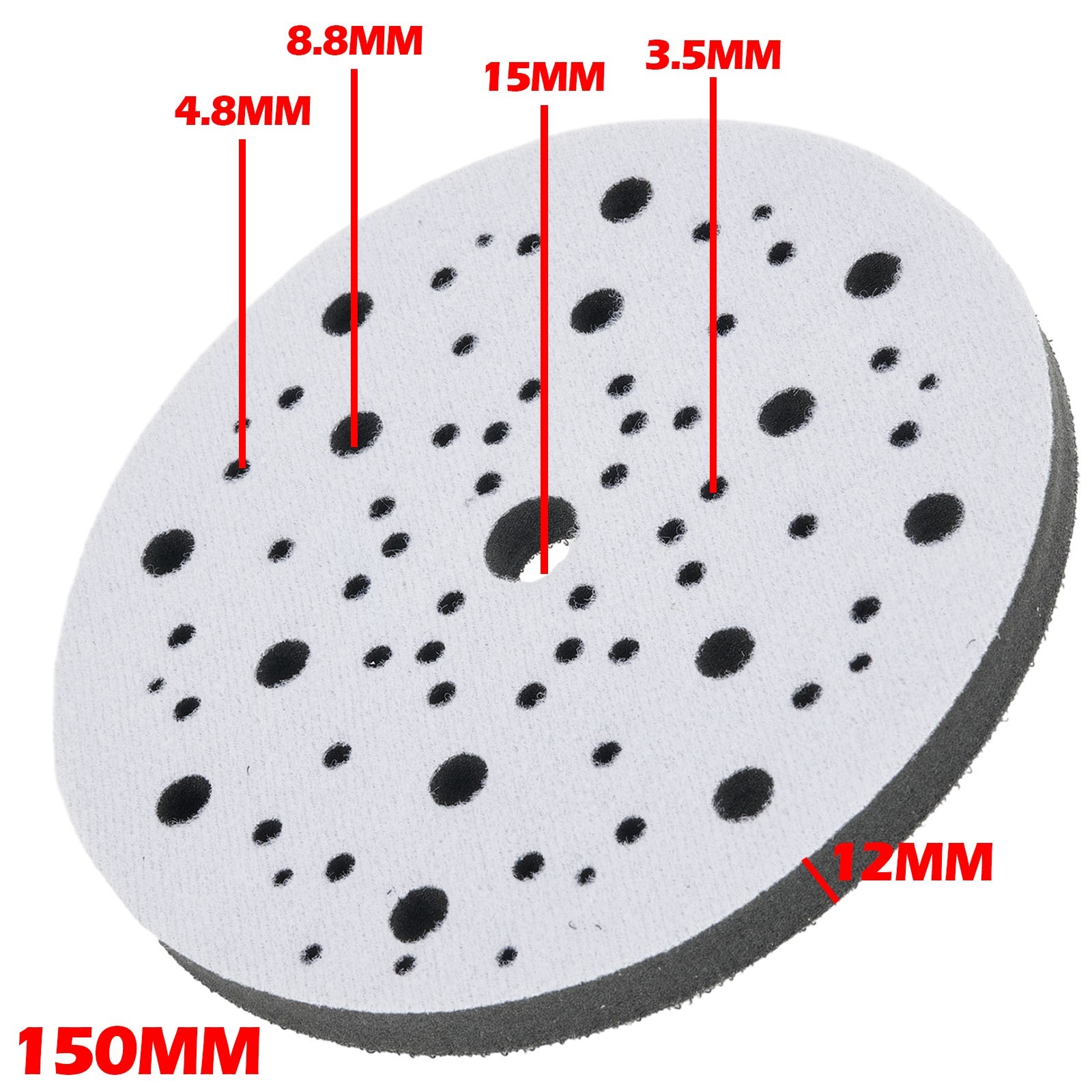 Improved Finishing with 6 Soft Sponge Interface Pad 150mm Diameter 70 Holes