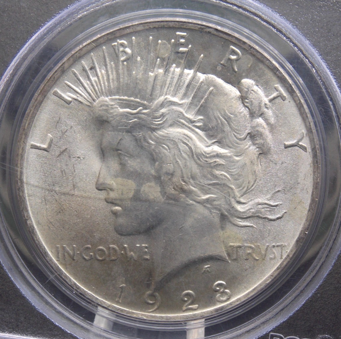 1923 "P" Peace SILVER Dollar $1 PCGS MS63 #839 OGH old Green BU Unc ECC&C, Inc.