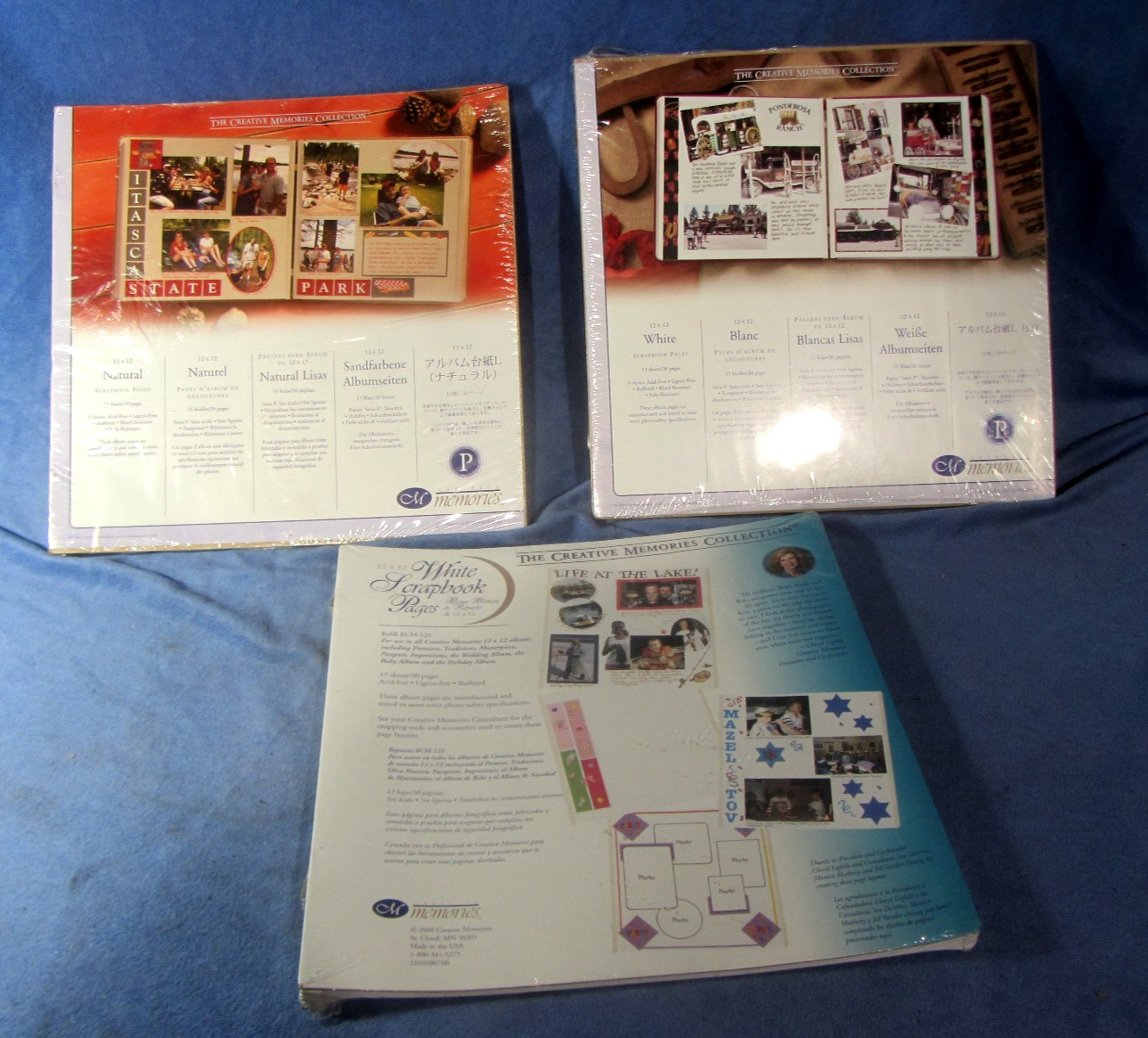 Creative Memories Lot of 3 Pkgs. Page Refills 15 Sheets Each 12" x 12"