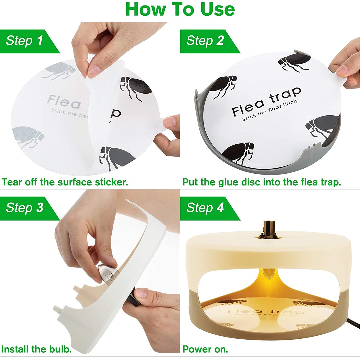 5 Pcs Flea Trap Refill Discs Replacement Glue Boards, 7.1 inch Sticky Pads