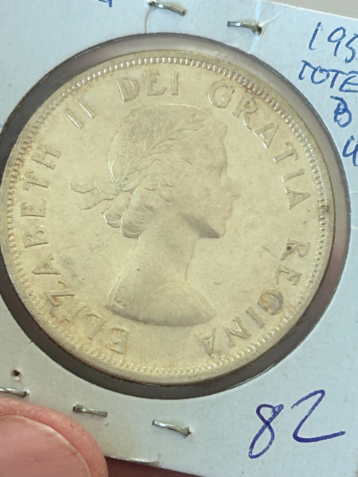 1958 Canada Silver Dollar Coin Uncirculated Totem Pole #82