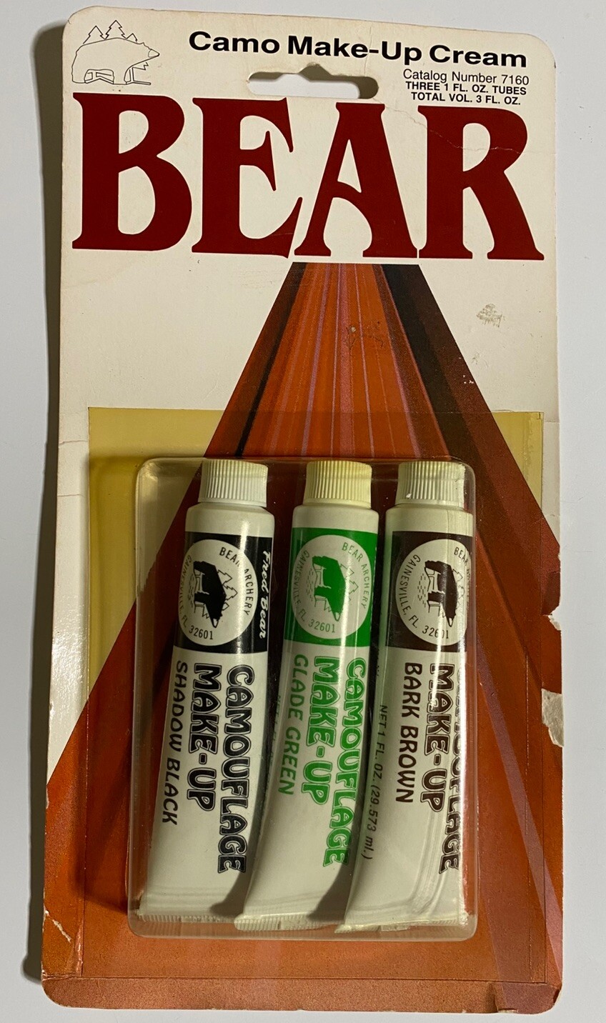 NOS Vintage Fred Bear Archery Camo Face Cream Traditional & Recurve Bowhunter