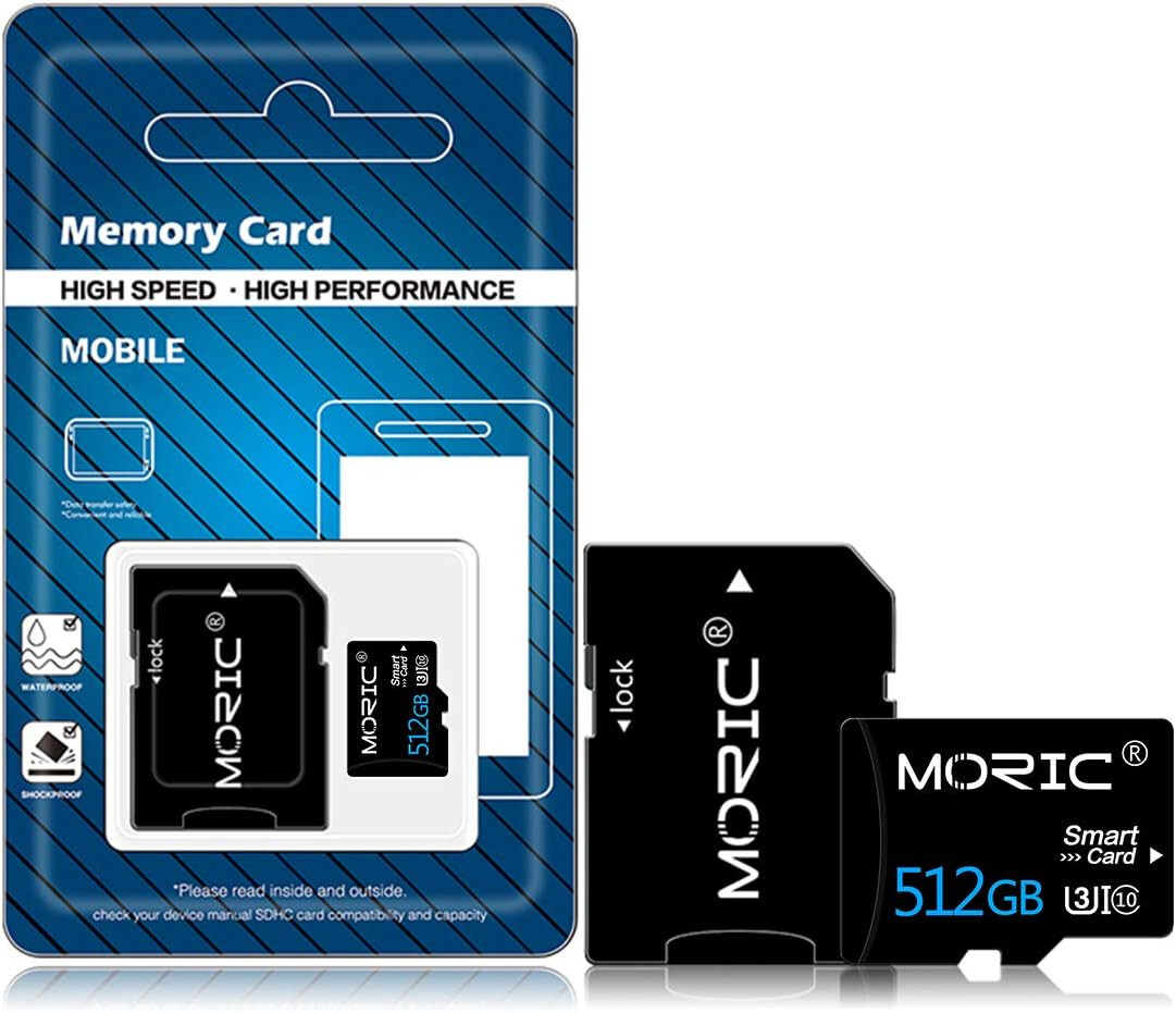 MORIC 512GB Micro SD Card with Adapter with Adapter SD Card Class 10 Memory Card