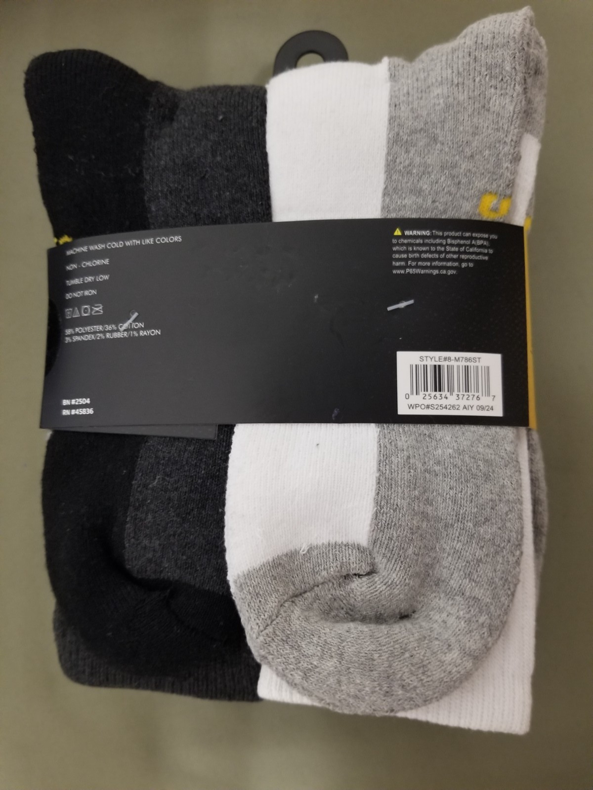 New Stanley Mens 8 Pack Full Cushion Crew Socks.
