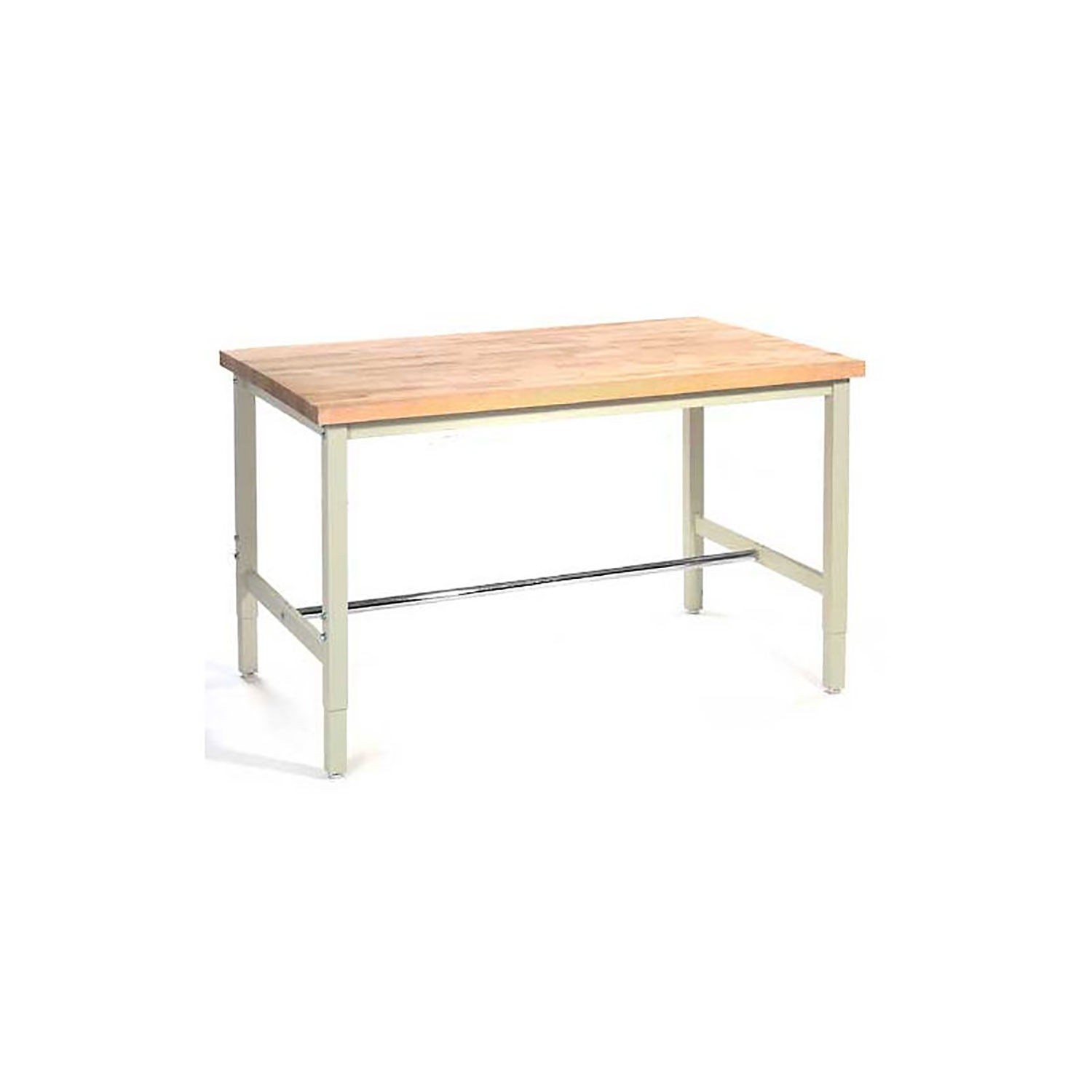 72"W x 36"D Adjustable Height Workbench 1-3/4" Thick Birch Top Square Edge Tan