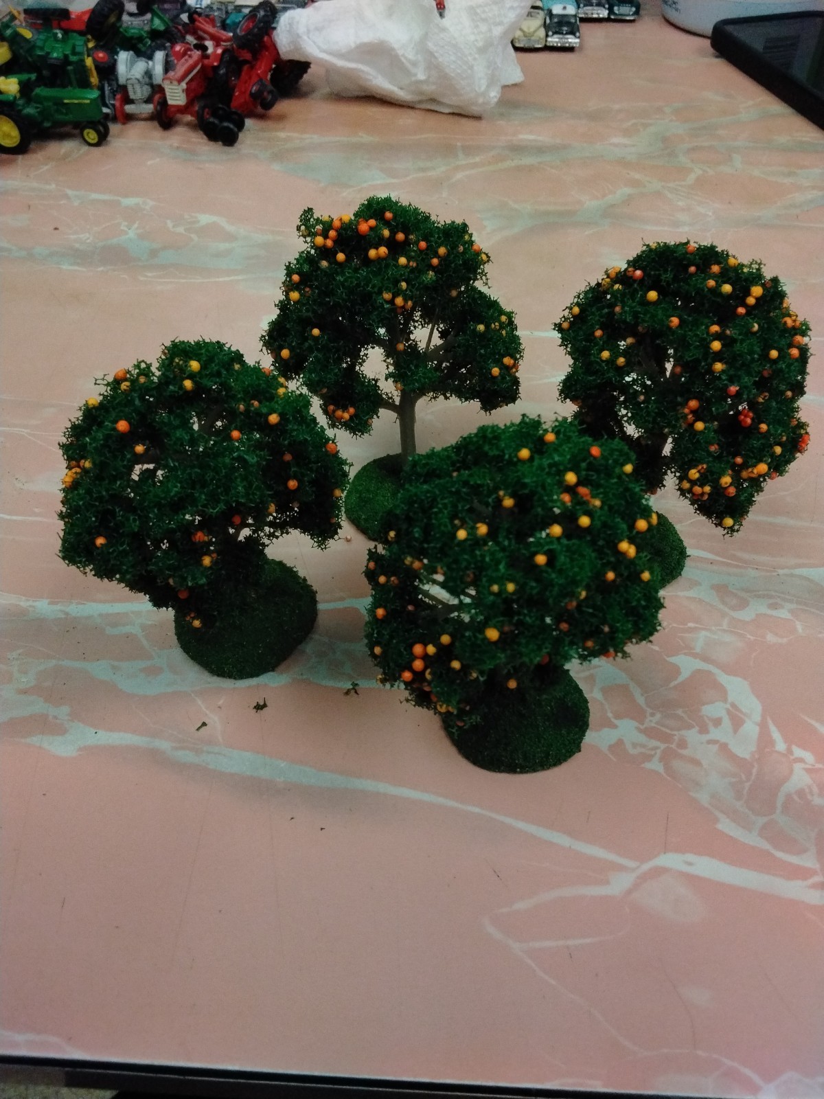 4 Landscape Model Medium Orange Orchard Tree wargaming scenery terrain 3.5"