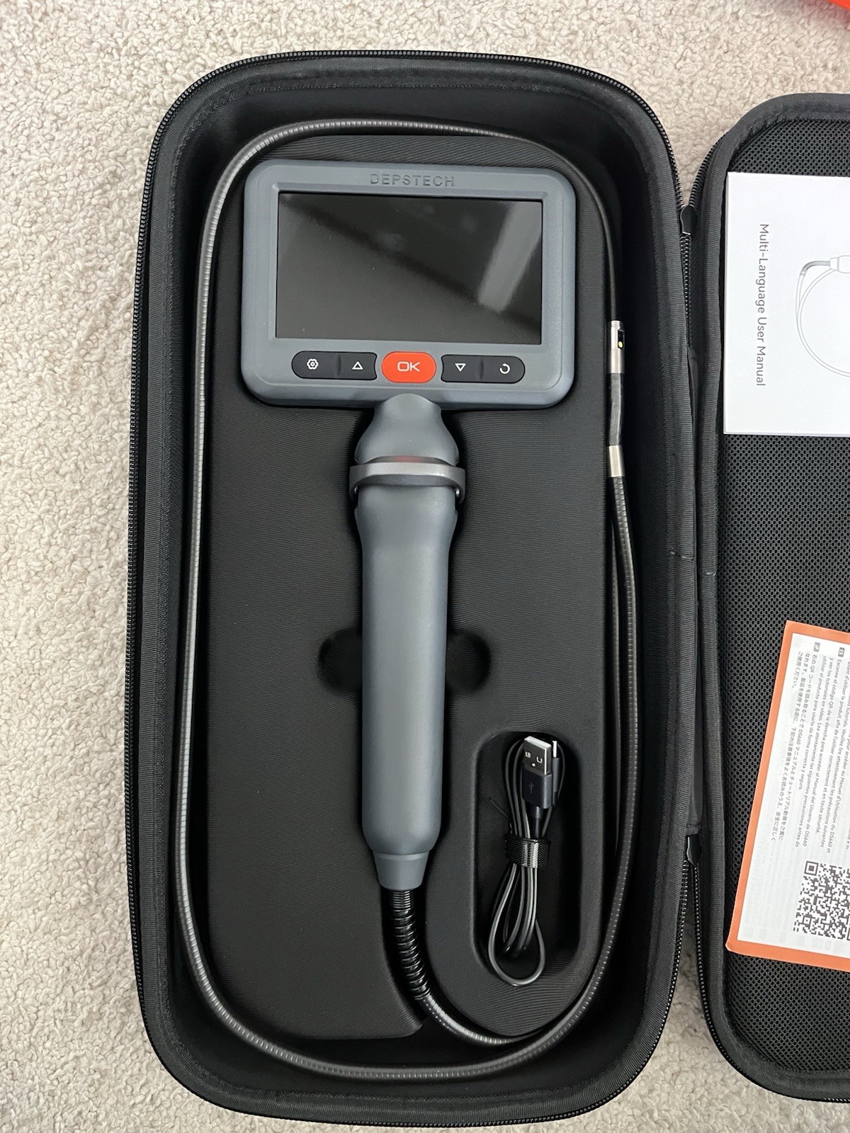 DEPSTECH Articulating Borescope Camera with Light: Dual Lens Industrial Endoscop