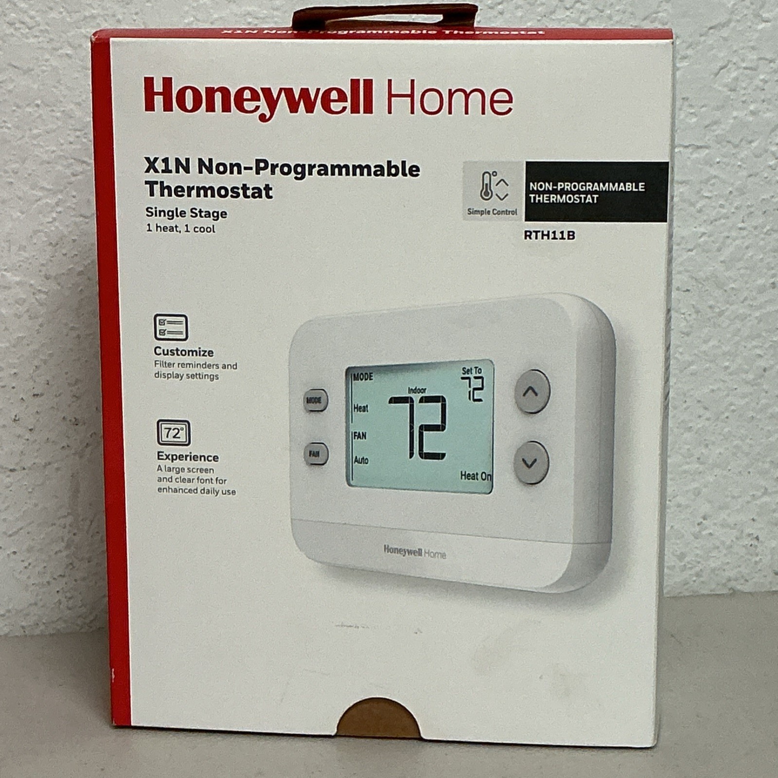 HONEYWELL RTH11B/N HOME X1N NON-PROGRAMMABLE THERMOSTAT SINGLE-STAGE 1-HEAT/COOL