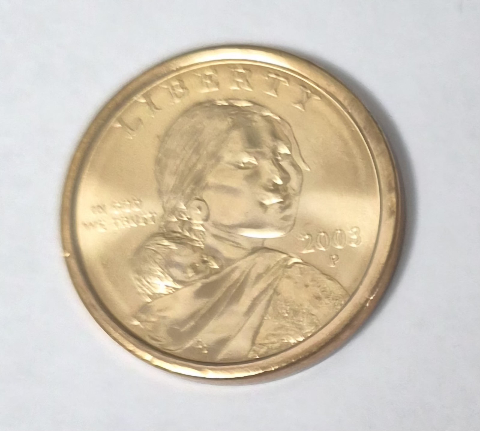 2003 P Sacagawea Native  American Dollar Coin Uncirculated From US Mint roll.