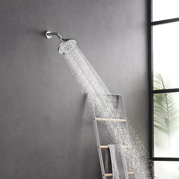 High Pressure Rain Shower Head Adjustable Fixed 5”6 Spray Settings For Bathroom