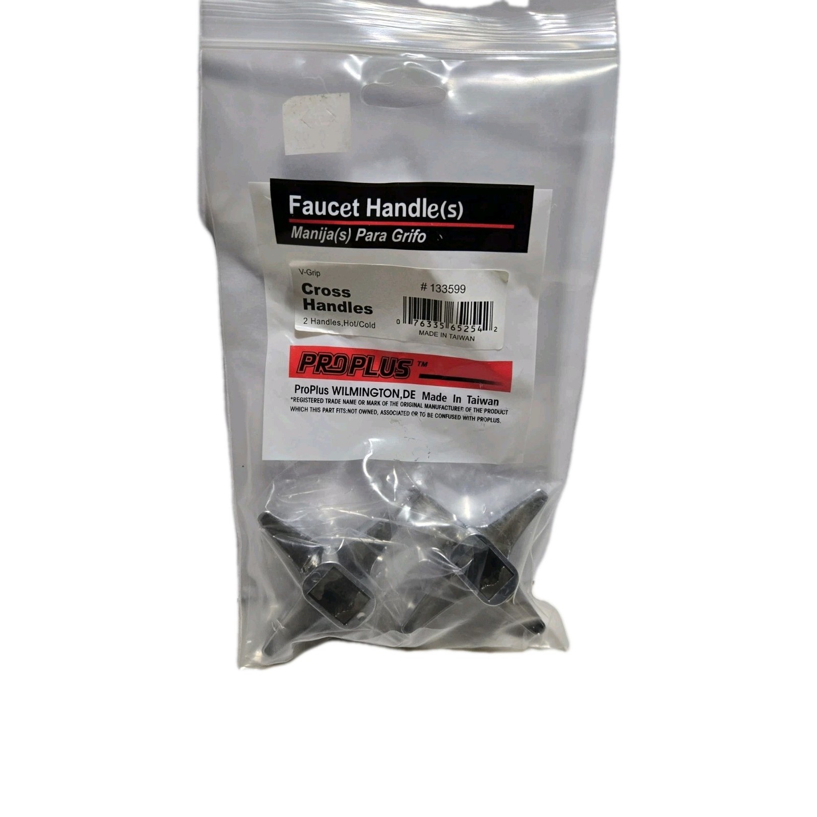 Proplus Faucet Handles V Grip Cross Handles 2 Handle Hot/Cold PN#133599