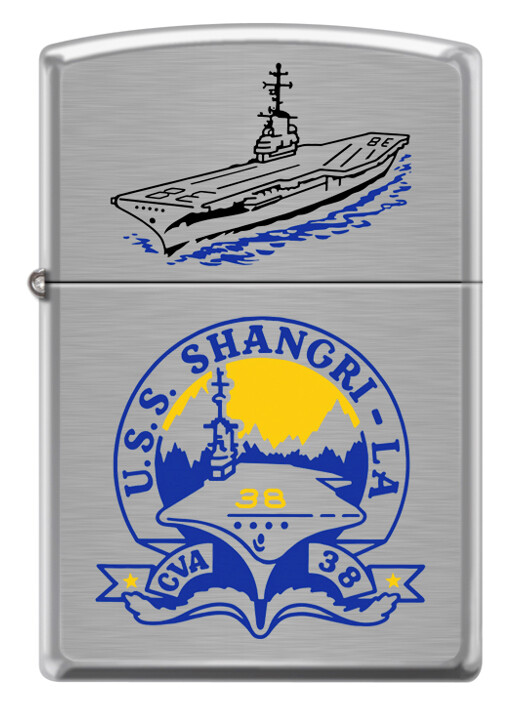 USS Shangri-La (CVA-38) Aircraft Carrier Zippo MIB  Brushed Chrome