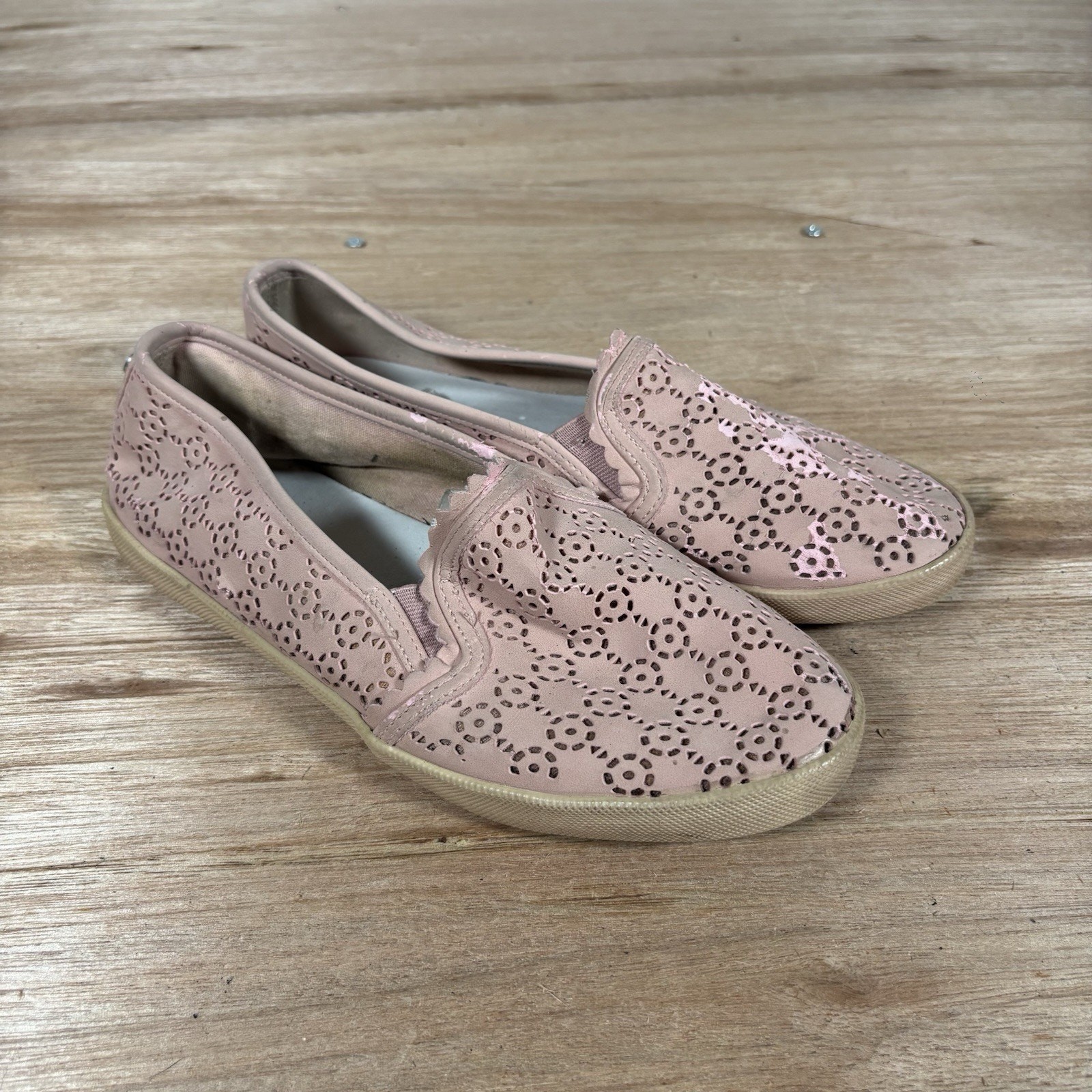 Nautica Sunchaser Shoes Womens 7.5 Pink Loafer Perforated Slip On