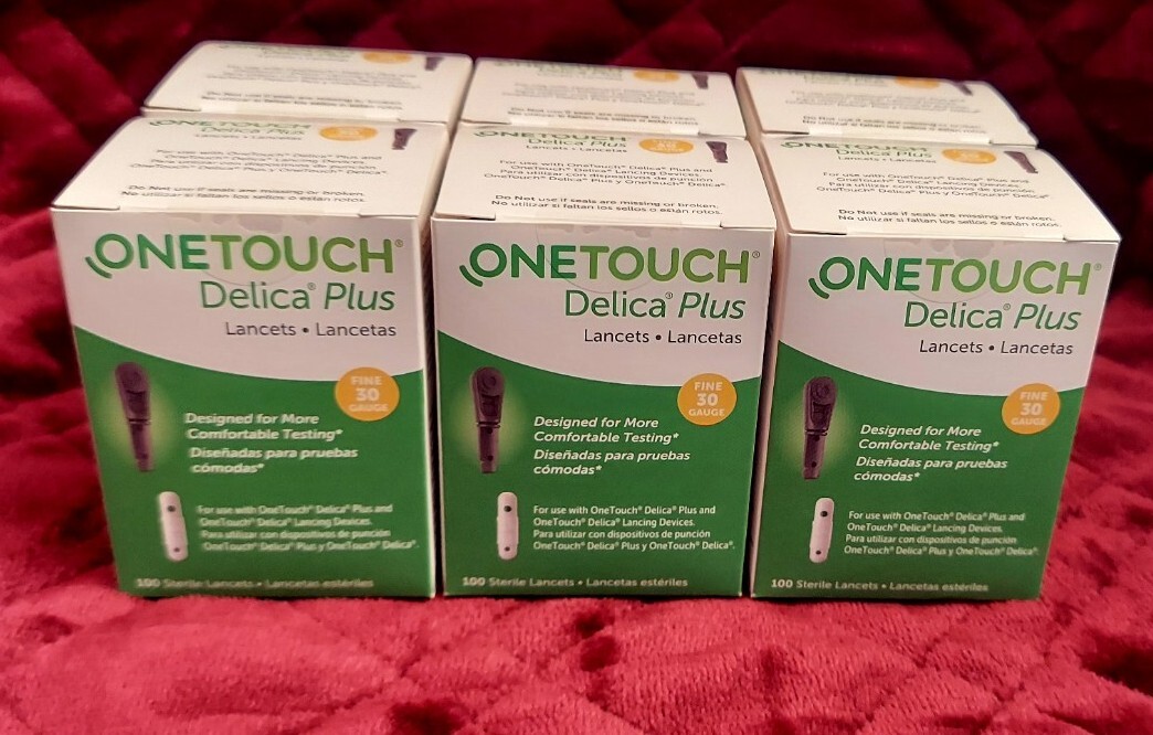 OneTouch Delica Plus 30G FINE Lancets (Pk of 100 Units) 600 TOTAL EXP 2/29/2024