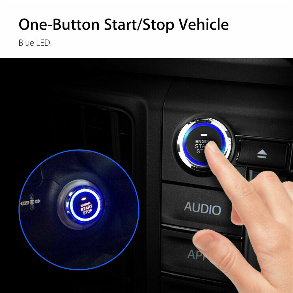 Car Keyless Entry Engine Start Alarm System Kit Push Button Remote Start Stop