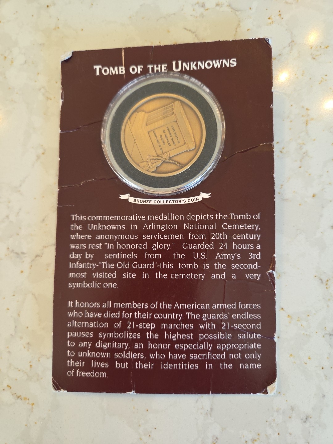 Tomb Of The Unknown Bronze Collectors Coin