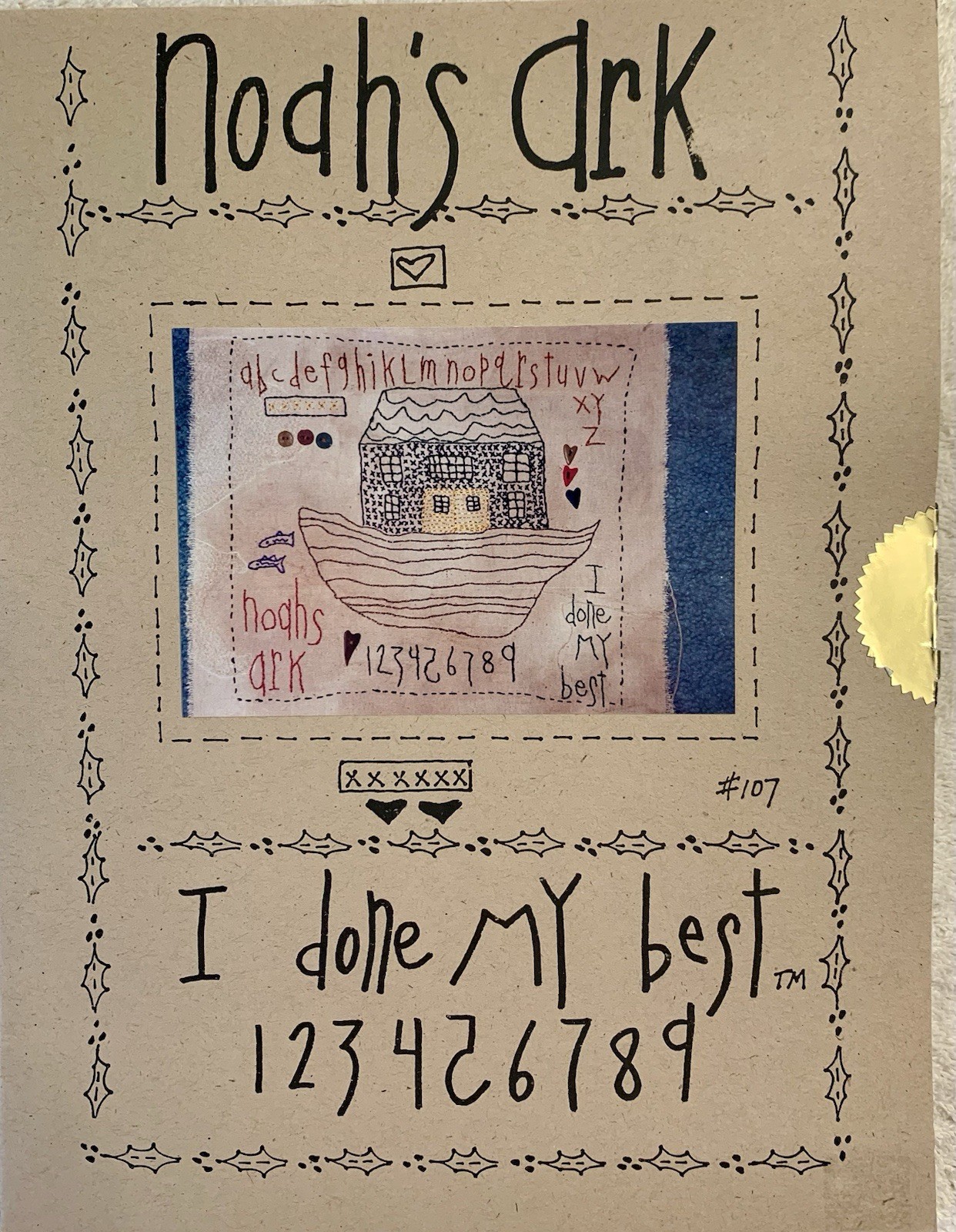 Noahs Ark I Done My Best ~ Embroidery Pillow Pattern