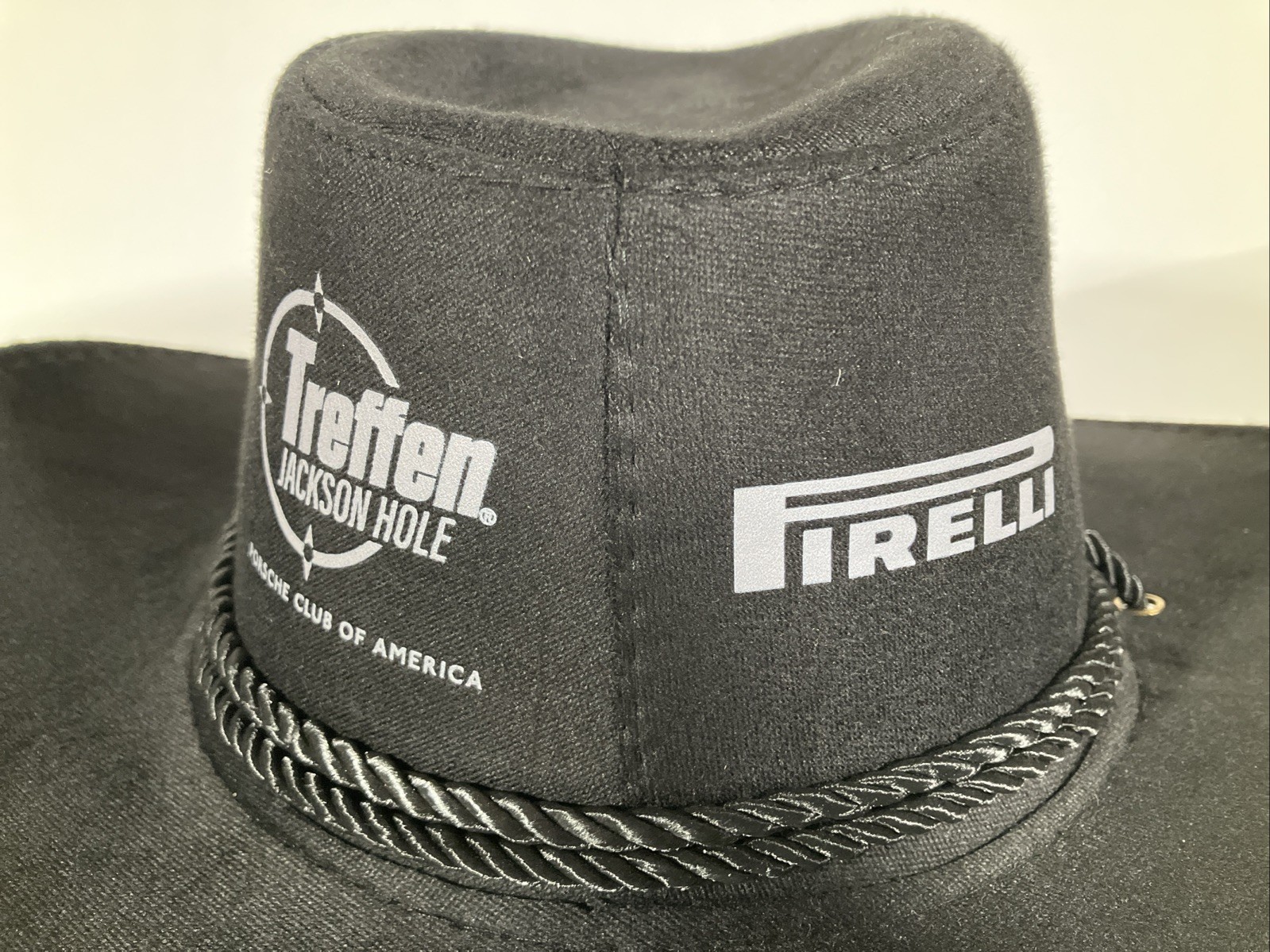 Pirelli hat Treffen Jackson Hole Porsche Club of America black brim rope