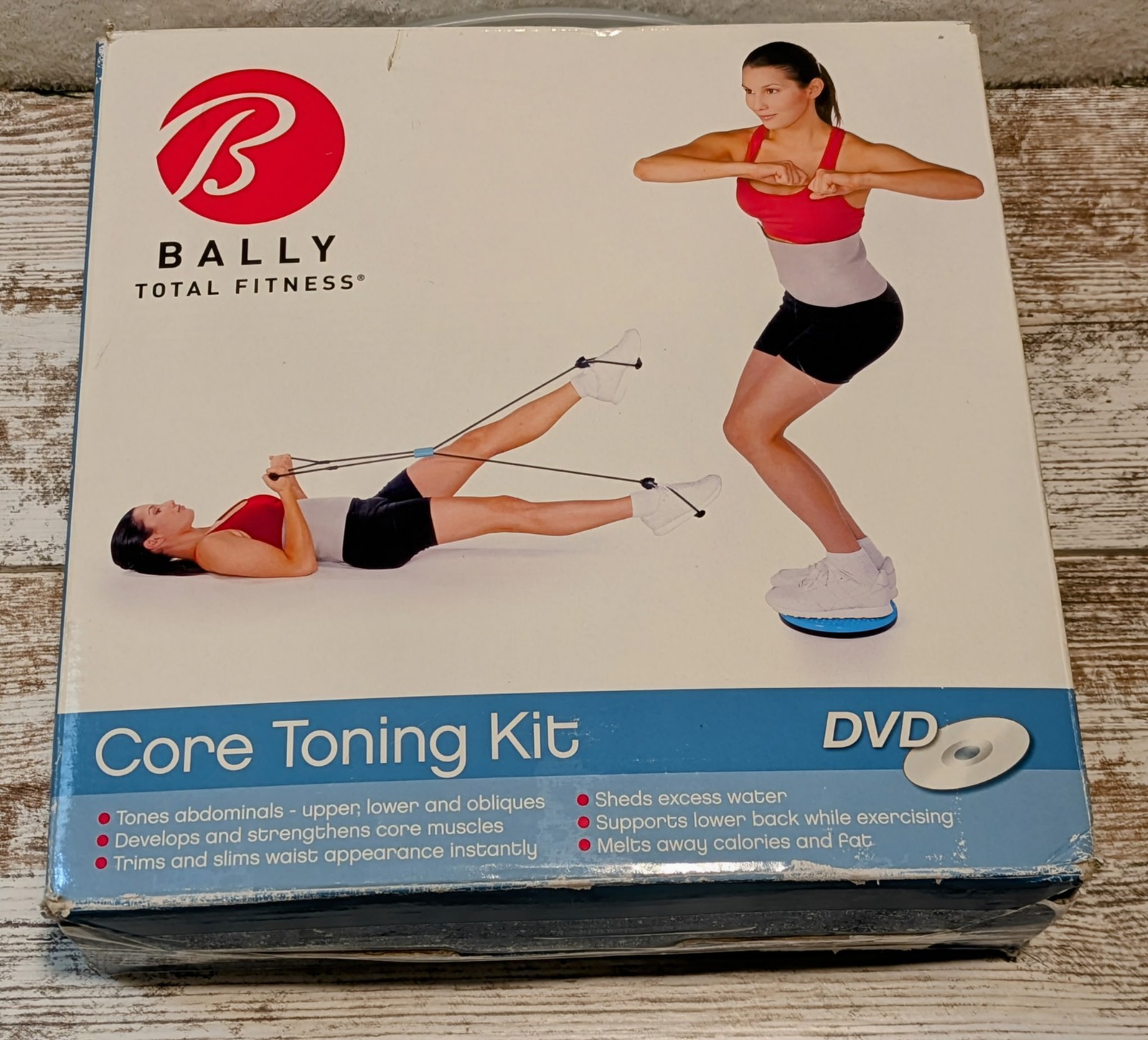 Bally Total Fitness Core Toning Kit Twist Board Slimmer Belt Ab Stretch Cord