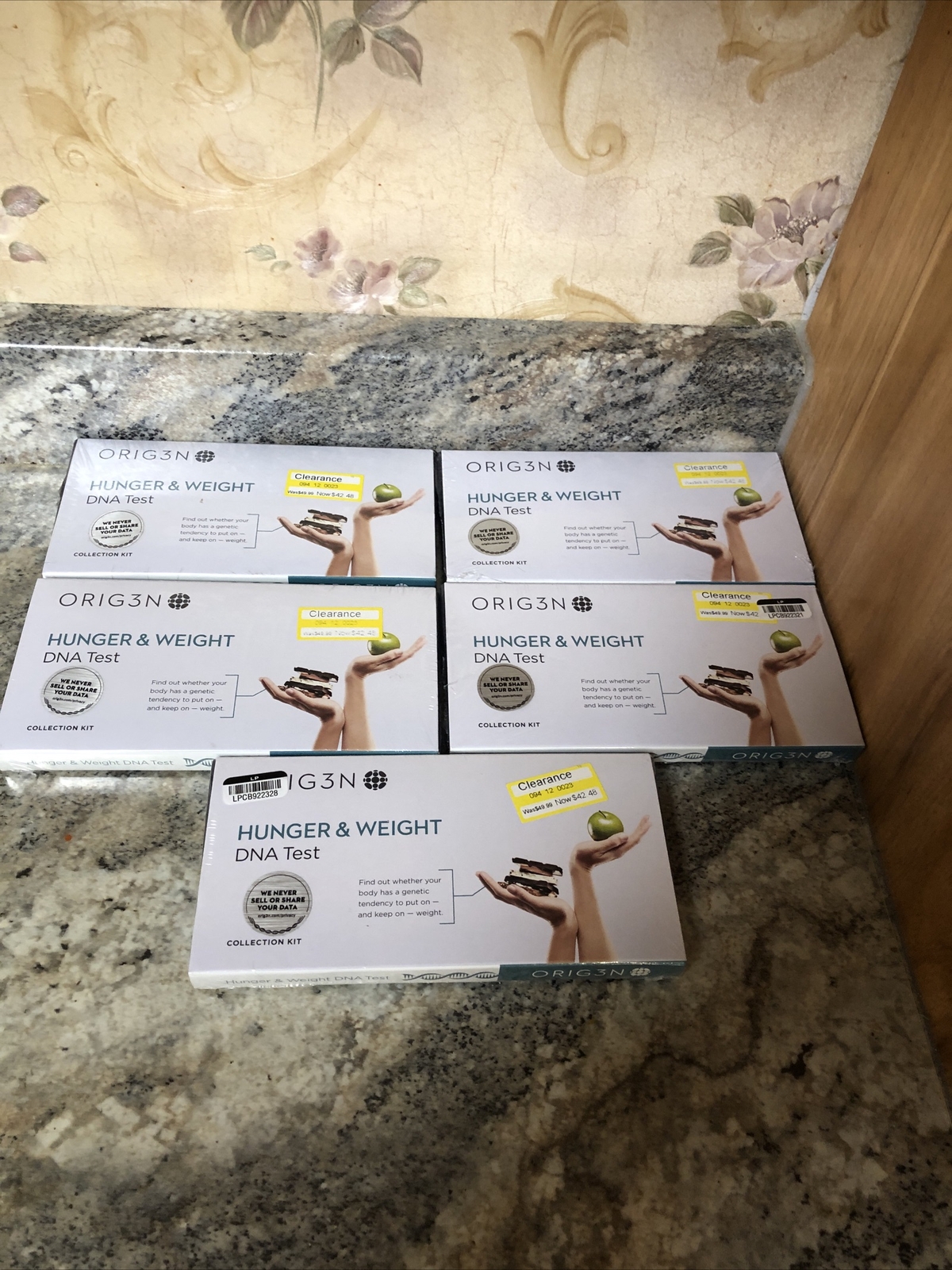 New Sealed Lot of 5 ORIG3N Hunger & Weight DNA Test Kits Lot of 5